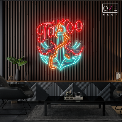 Enseigne Néon LED Motif Tatouage Ancre