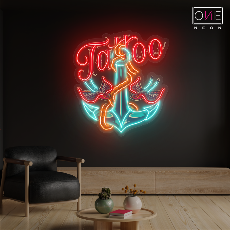 Enseigne Néon LED Motif Tatouage Ancre