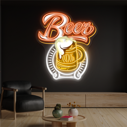 Enseigne LED néon décorative Bière givrée
