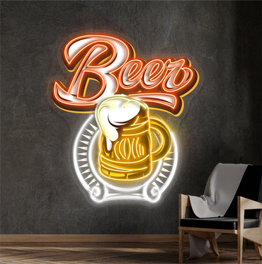 Enseigne LED néon décorative Bière givrée