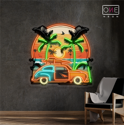 Enseigne néon LED "Beachside Ride"