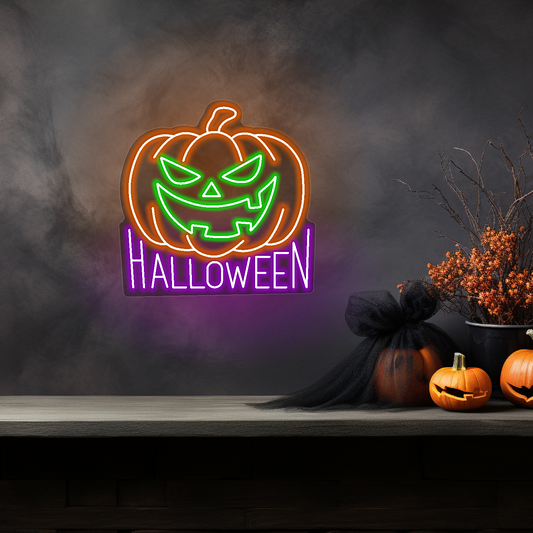 Citrouille d'Halloween Enseigne Néon LED