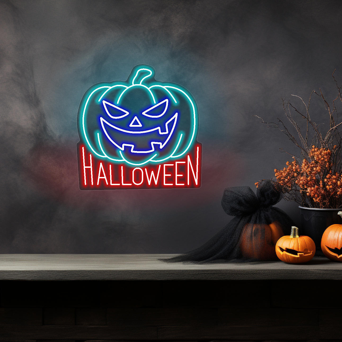 Citrouille d'Halloween Enseigne Néon LED