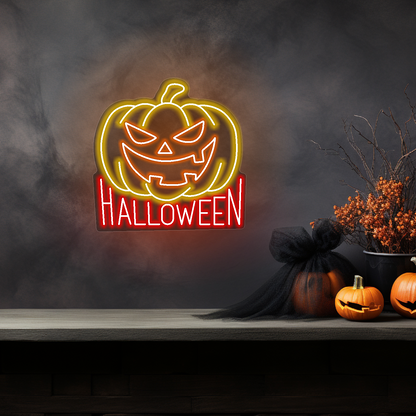 Citrouille d'Halloween Enseigne Néon LED