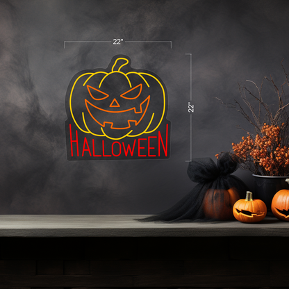 Citrouille d'Halloween Enseigne Néon LED