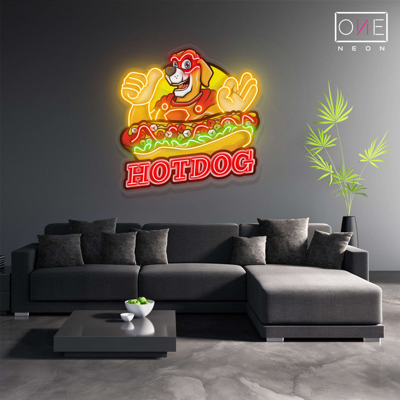 Enseigne néon LED Motif Hot Dog