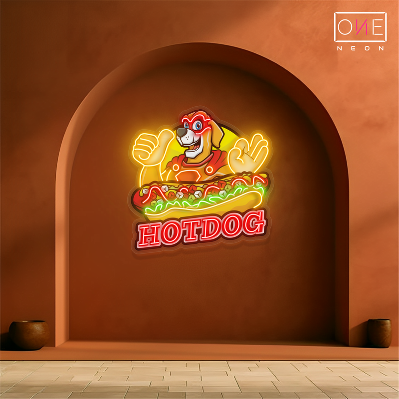 Enseigne néon LED Motif Hot Dog