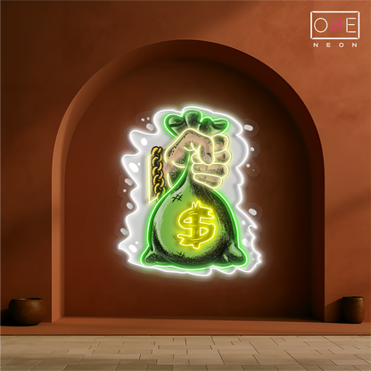 Enseigne néon LED "Money Grab Artwork"