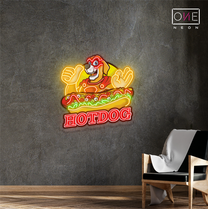 Enseigne néon LED Motif Hot Dog