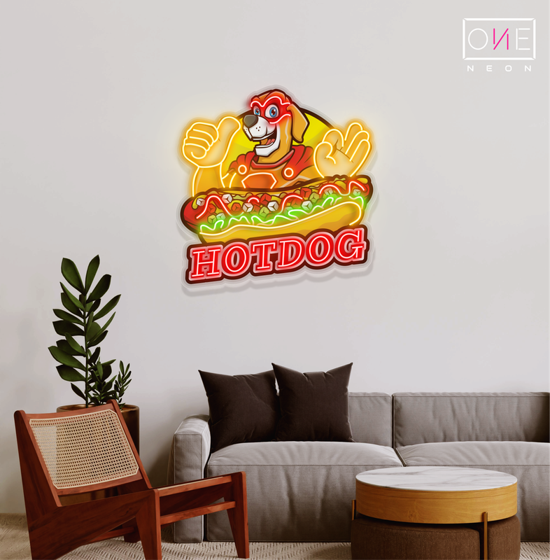 Enseigne néon LED Motif Hot Dog