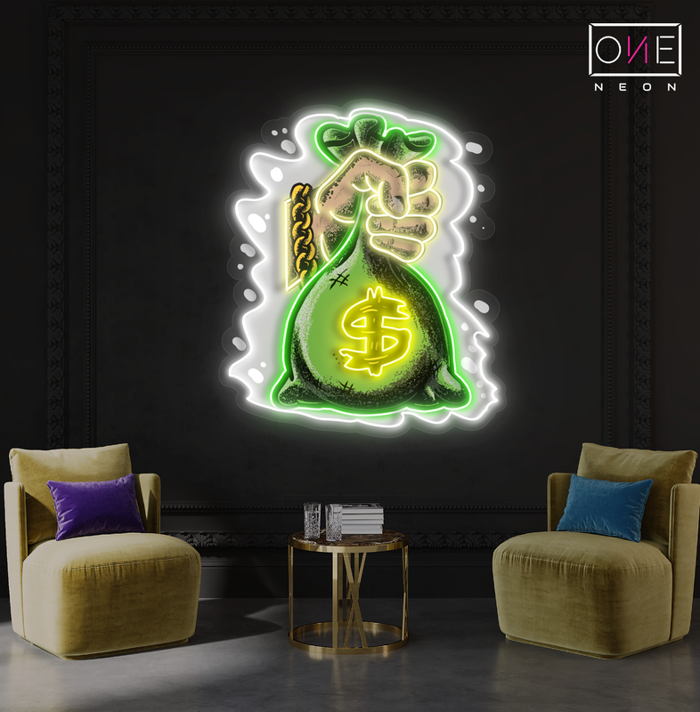 Enseigne néon LED "Money Grab Artwork"