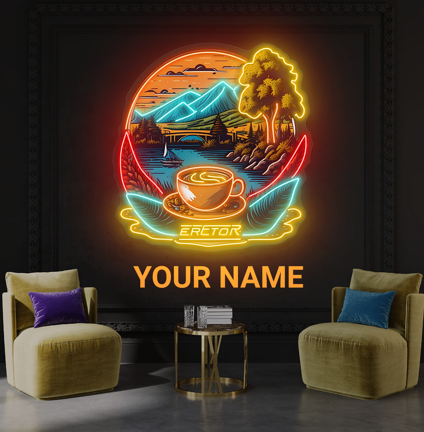 Enseigne lumineuse LED néon Art Café Mountain View