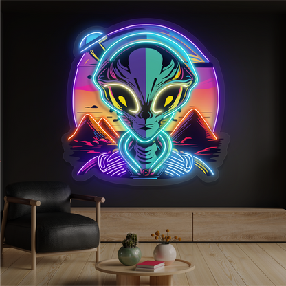 Enseigne néon LED "Rencontre mystique avec un extraterrestre"