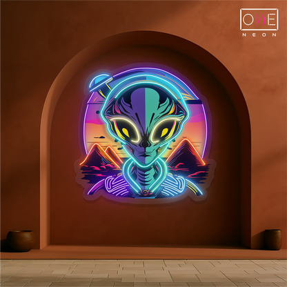 Enseigne néon LED "Rencontre mystique avec un extraterrestre"
