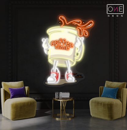 Enseigne néon LED "Coffee Time"