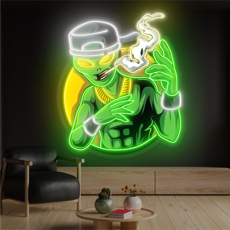 Enseigne néon LED "Street Alien Smoke Artwork"
