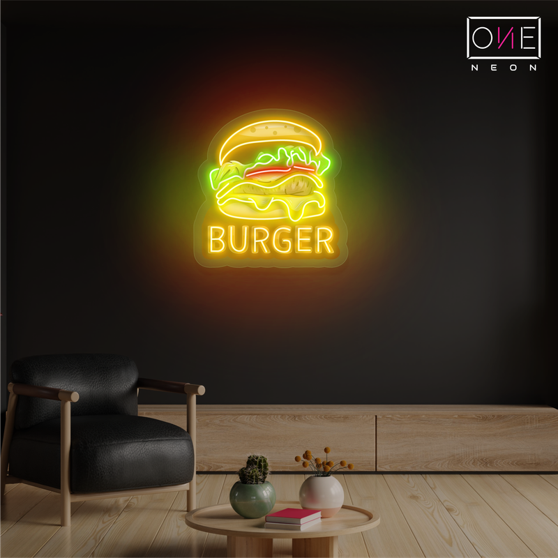 Enseigne lumineuse LED néon Burger Artwork