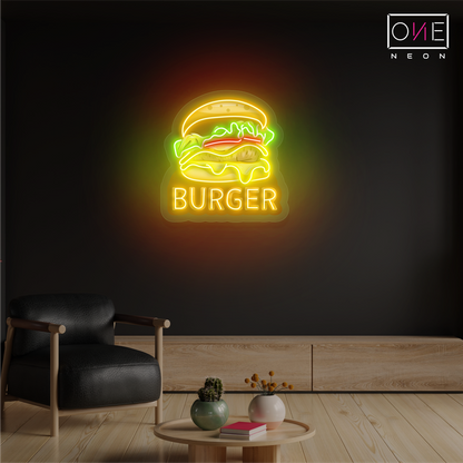 Enseigne lumineuse LED néon Burger Artwork