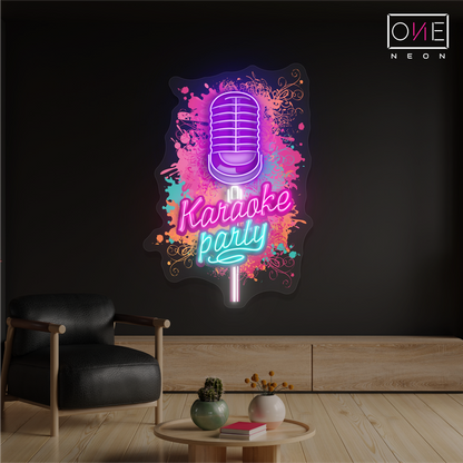 Enseigne Néon LED Artwork Soirée Karaoké