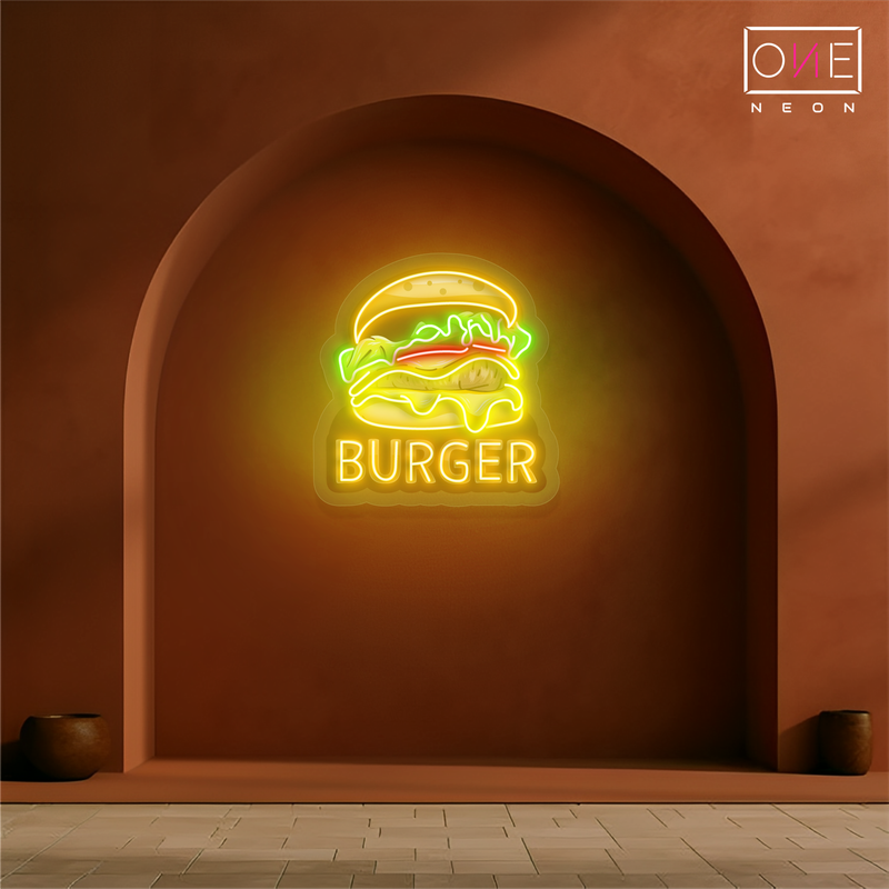 Enseigne lumineuse LED néon Burger Artwork