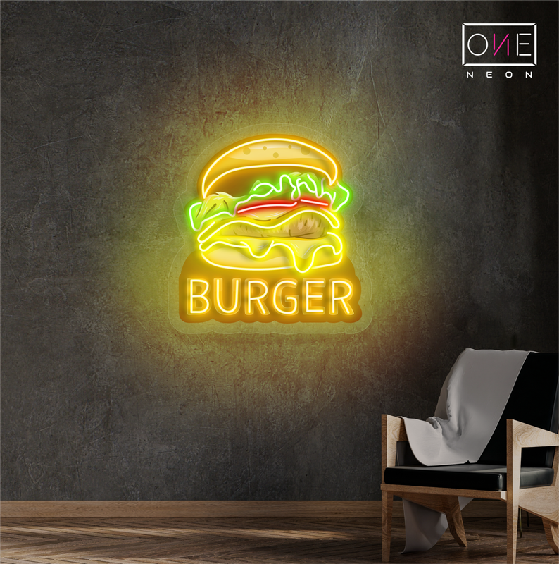 Enseigne lumineuse LED néon Burger Artwork