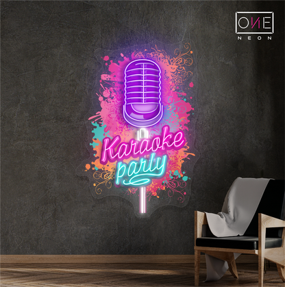 Enseigne Néon LED Artwork Soirée Karaoké