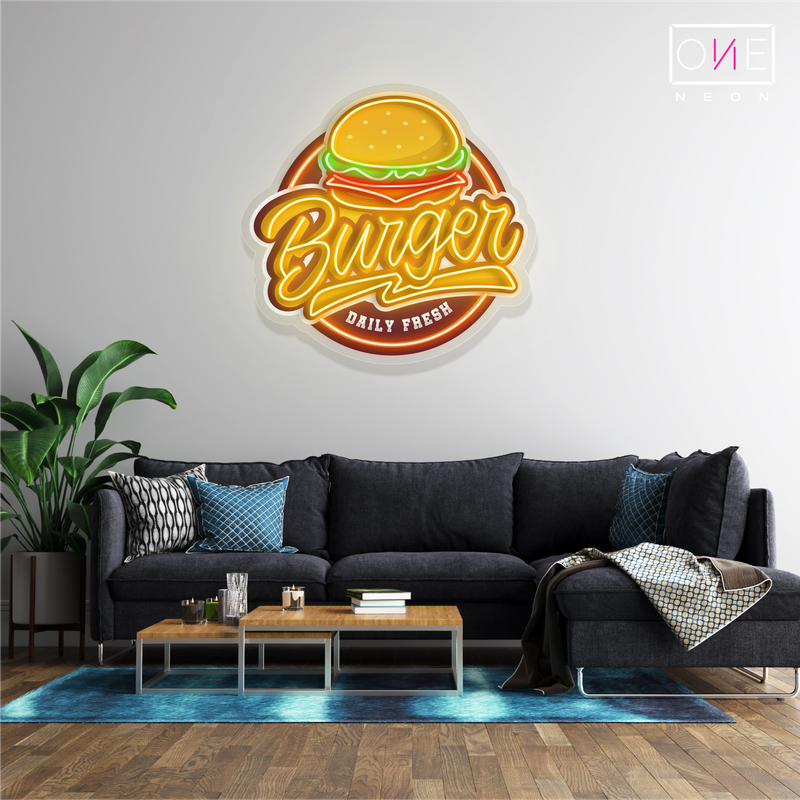 Enseigne lumineuse LED néon Burger Artwork