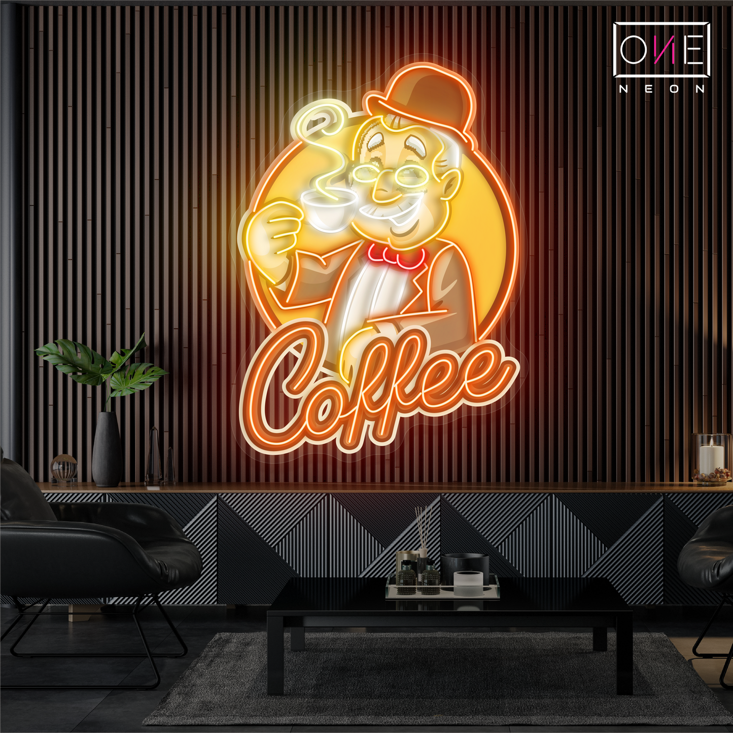 Enseigne LED Néon Décoration Café Gentleman