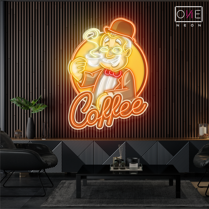 Enseigne LED Néon Décoration Café Gentleman