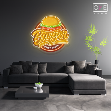 Enseigne lumineuse LED néon Burger Artwork