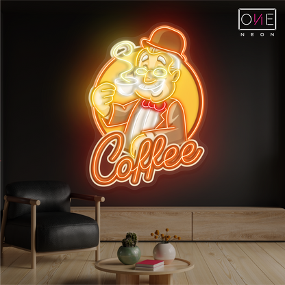 Enseigne LED Néon Décoration Café Gentleman