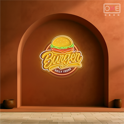 Enseigne lumineuse LED néon Burger Artwork