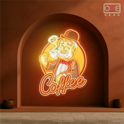 Enseigne LED Néon Décoration Café Gentleman