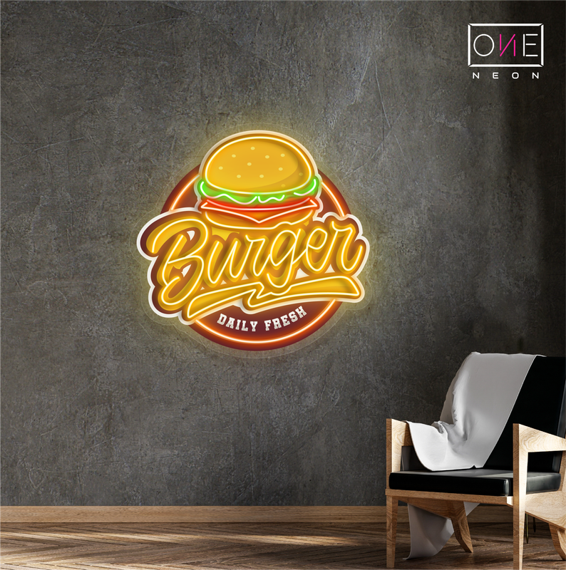 Enseigne lumineuse LED néon Burger Artwork