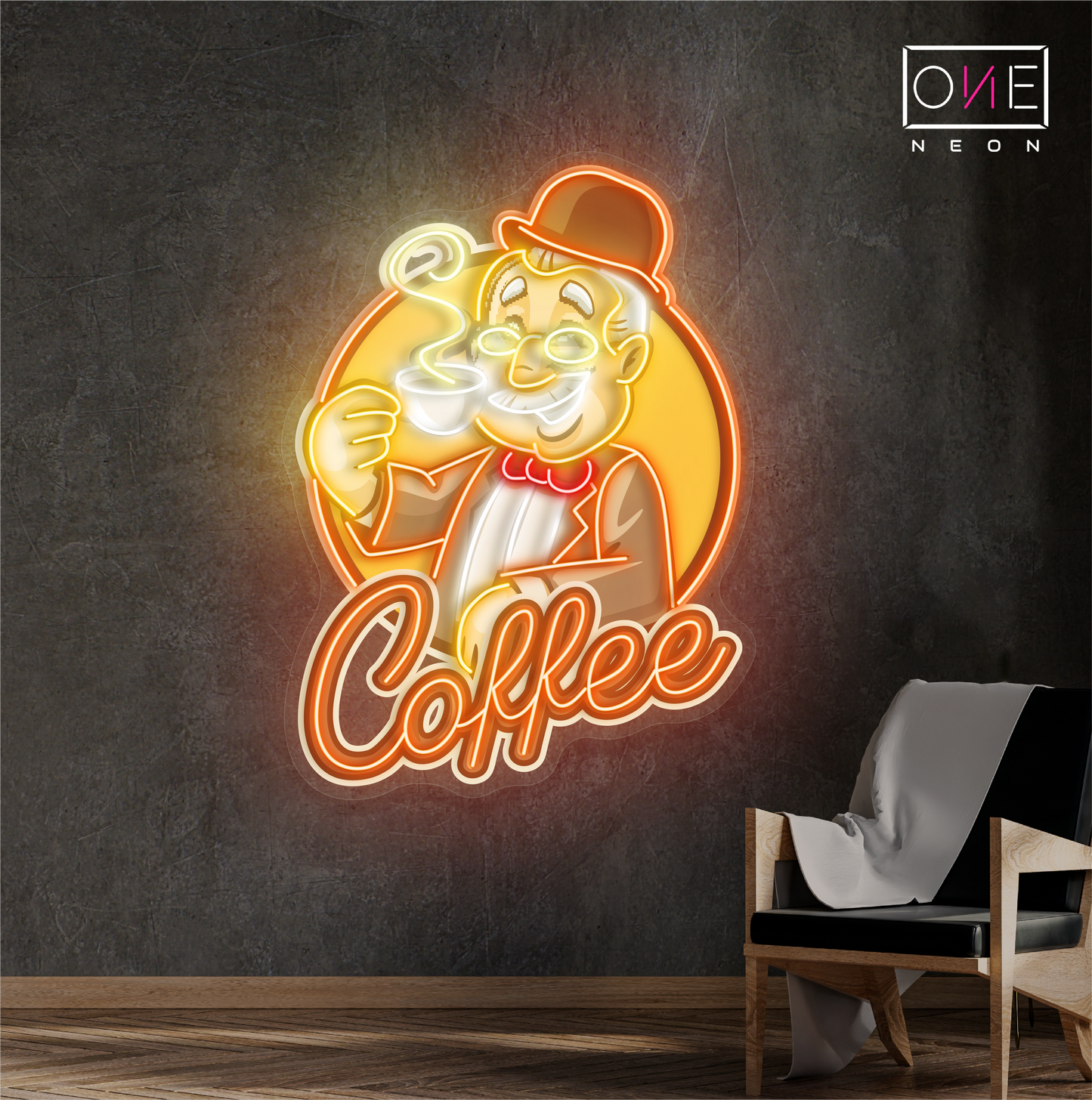 Enseigne LED Néon Décoration Café Gentleman