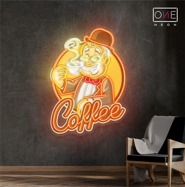Enseigne LED Néon Décoration Café Gentleman