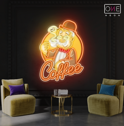 Enseigne LED Néon Décoration Café Gentleman