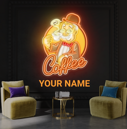 Enseigne LED Néon Décoration Café Gentleman
