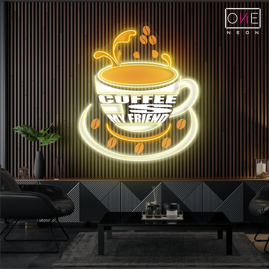 Enseigne néon LED "Coffee is My Friend"