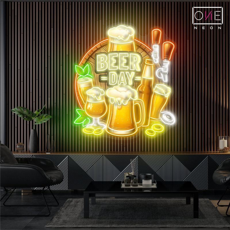 Enseigne lumineuse LED Néon "Journée de la bière"