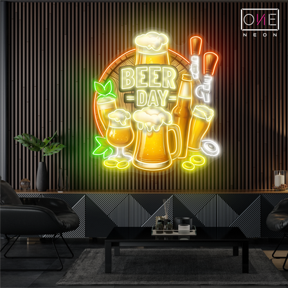 Enseigne lumineuse LED Néon "Journée de la bière"