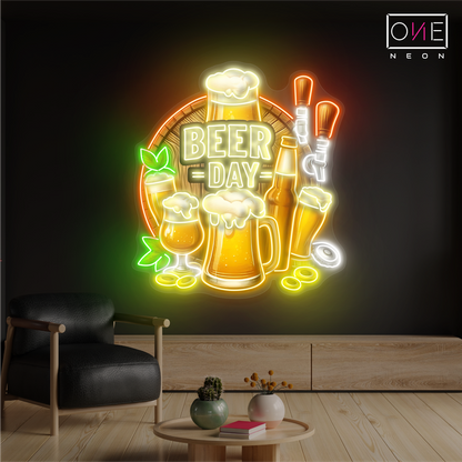 Enseigne lumineuse LED Néon "Journée de la bière"