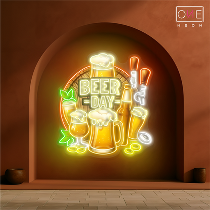 Enseigne lumineuse LED Néon "Journée de la bière"