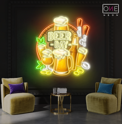 Enseigne lumineuse LED Néon "Journée de la bière"