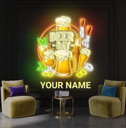 Enseigne lumineuse LED Néon "Journée de la bière"