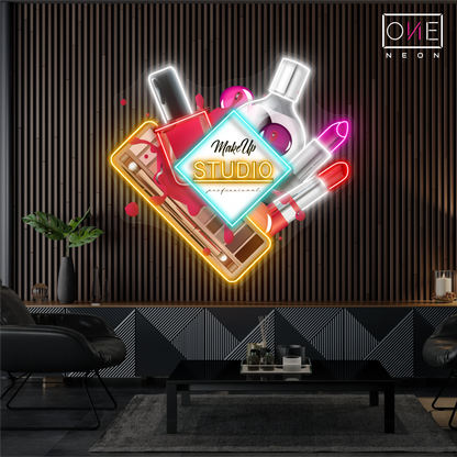 Enseigne lumineuse LED néon de studio de maquillage glamour