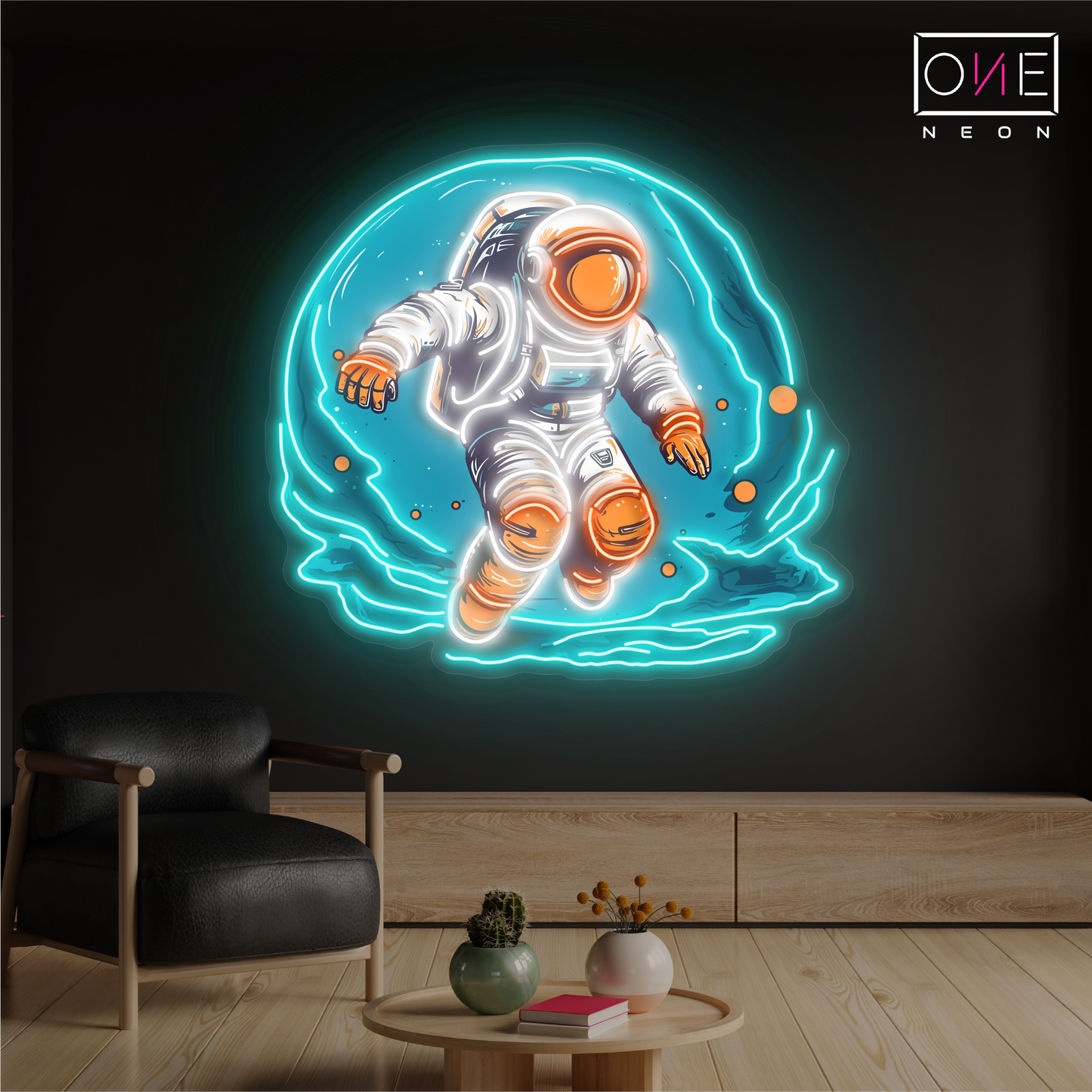 Enseigne néon LED Astronaute cosmique