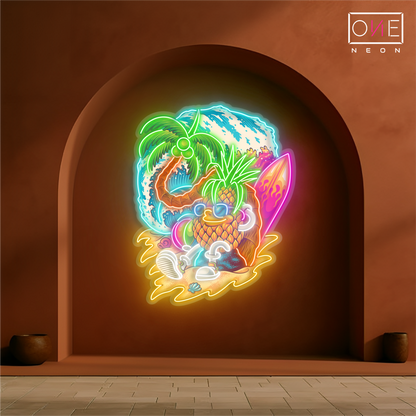 Enseigne néon LED ananas paradisiaque