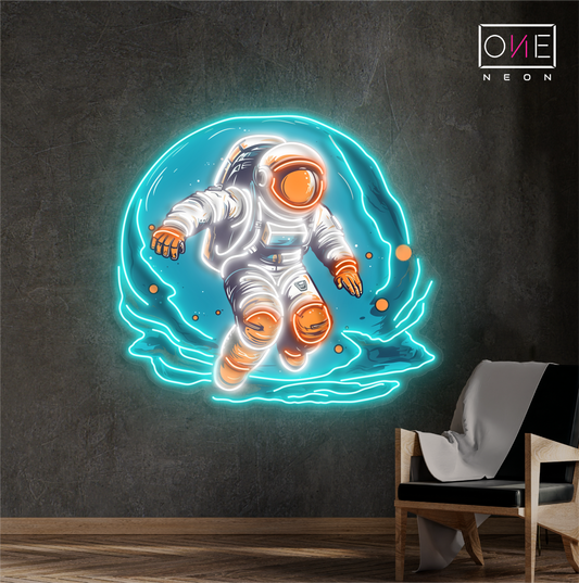 Enseigne néon LED Astronaute cosmique