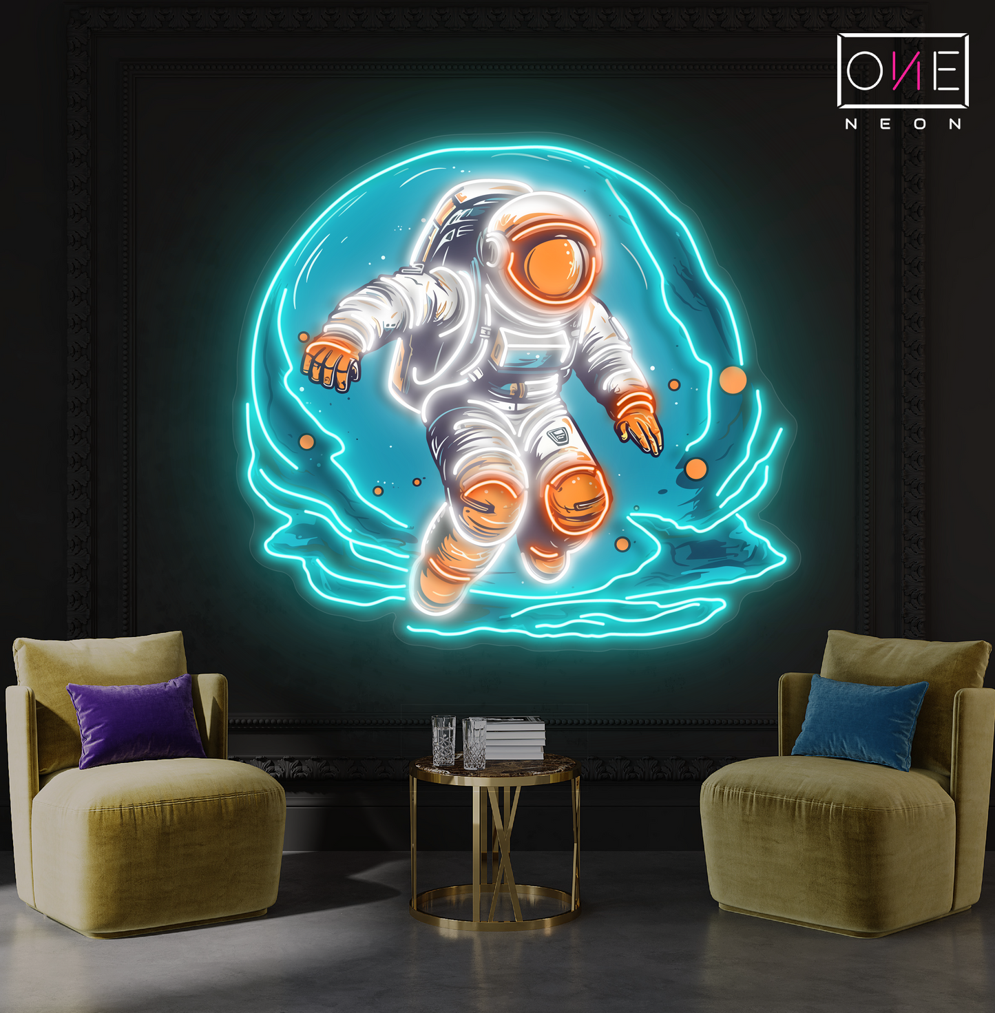 Enseigne néon LED Astronaute cosmique